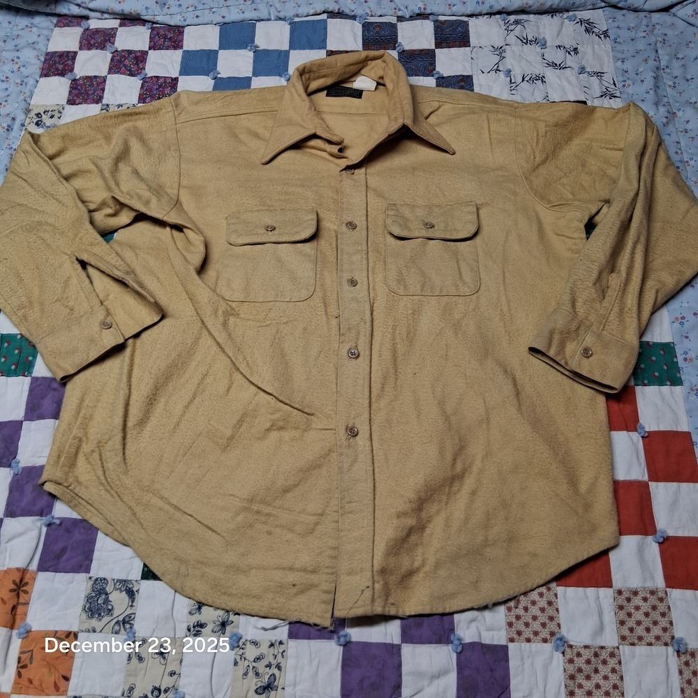 * Vintage Sport King Chamois Flannel Button Up Shirt Size Brown